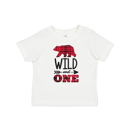 

Inktastic Plaid Bear Wild and 1 with Arrow Gift Baby Boy or Baby Girl T-Shirt