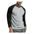 thumbnail image 5 of Top Pro Men's Long Sleeve Colorblocked Baseball Tee Black Light Grey S, 5 of 11