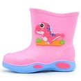 thumbnail image 2 of NHU Toddler Rain Boots Kids Easy-on Lightweight Rain shoes Children Waterproof Shoes for Boys Girls Pink Size 8, 2 of 5