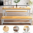 thumbnail image 5 of Cvortll Dining Room Table Set, Kitchen Table Set with 2 Benches for 4, Kitchen Table 28.7"H, 5 of 12