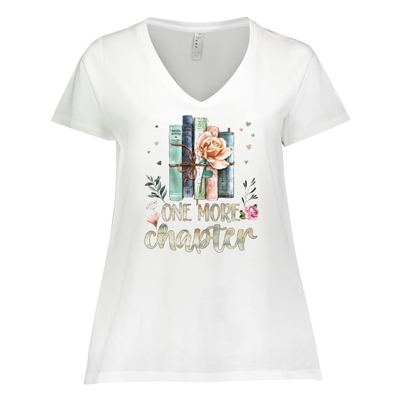 Inktastic One More Chapter Book Lover Reading Women's Plus Size V-Neck T-Shirt