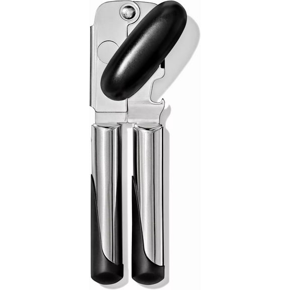 OXO Steel Soft Handled Manual Can Opener Stainless Steel w/Bottle Opener - NEW