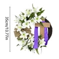 thumbnail image 2 of Rijanmt Spring Tulip Wreath With Cross For Home Front Door,13.7" Easter Summer Religious Wreath With Bow Purple Ribbon Eucalyptus Leaves,For Indoor Outdoor Wall Christmas Farmhouse Wedding Decor,B, 2 of 8