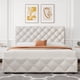 thumbnail image 3 of Qinaqin Queen Size Cama Frame con 4 Almacenamiento Cajones y Ajustable cm de Alturaeadboard Cuero Sintético Upholstered Platform Profundidadiamante Stitched Button Tufted No Caja Spring, 3 of 6