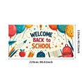 thumbnail image 1 of Welcome Back to School Banner Colorful Bus Crayons Globe Background Backdrop Classroom Supplies Decorations Party School Event Classroom Decor, 1 of 4