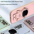 3D Cute Cartoon Astronaut Folding Stand Soft Phone Case for Samsung