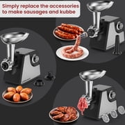 LINKChef Meat Grinder, 2 Adjustable Speed 2400W Max Electric Meat Grinders for Home use, Sausage Stuffer, ETL Approved(Black)