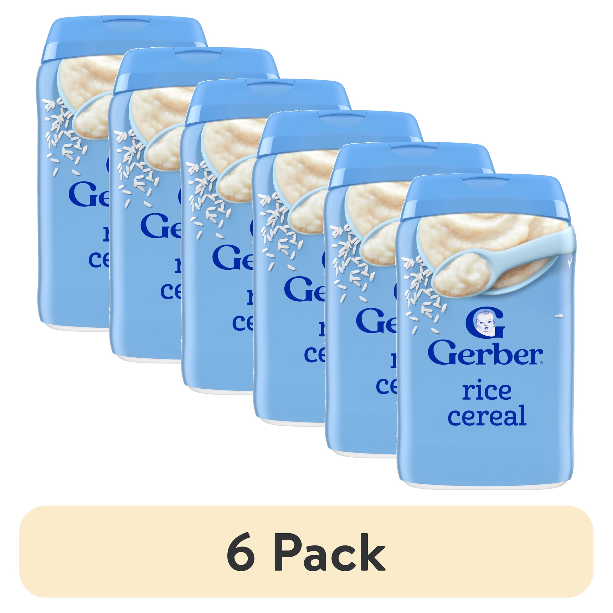 (6 pack) Gerber Stage 1 Baby Food, Baby Rice Cereal, Gerber Cereal For Baby, Infant Cereal 8 oz