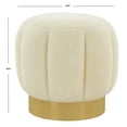 thumbnail image 3 of SAFAVIEH Couture Maxine Glam Boucle Tufted Ottoman, Cream/Gold, 3 of 6