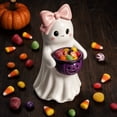 thumbnail image 2 of Halloween Candy Bowl, Ghost Shaped Resin Candy Dish, Boo Ghost Serving Tray, Halloween Decorations Indoor, Home Party Fall Decor for Porch Mantel Tabletop, 2 of 8
