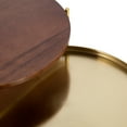 thumbnail image 6 of Kate and Laurel Ulani Modern Nesting Side Table, Set of 2, Walnut Brown Wood and Gold Metal, Glamorous End Tables for Storage and Display, 6 of 8