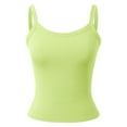 thumbnail image 4 of RMGVDSD Trendy Womens Tank Tops Women Spaghetti Strap Neck Ribbed Tank Tops Slim Fitted Camisole Basic Sleeveless Layering Shirts Casual Basic Shirts, 4 of 5
