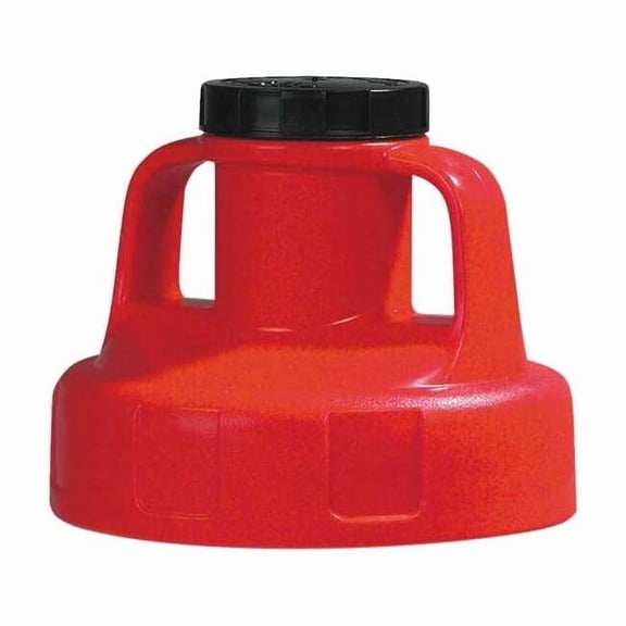 Oil Safe Utility Lid,w/2 In Outlet,HDPE,Red 100208