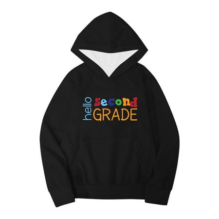 

Kids Boys Girls Autumn WInter School Season Second Grade Letter Printed Long Sleeve Hoodie Warm and Comfortable Tops Children s Clothing 18 Months Boy Clothes Winter Boys Hoodie Primitive Hoodies for
