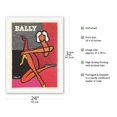thumbnail image 2 of Bally Shoes - Vintage French Advertising Poster by Bernard Villemot c.1986 - Japanese Unryu Rice Paper Art Print 24 x 32 in, 2 of 4