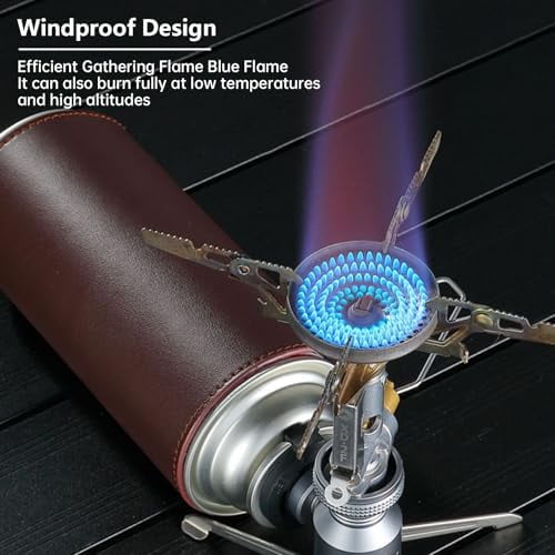 Campingmoon Portable Camping Gas Stove Ultralight Backpacking Stove With 4-Flex Outdoor Hiking Gear (XD-2F(With Igniter))