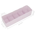thumbnail image 6 of Plastic Drawer Organizer Bra Underwear Socks Cube Basket With 5 Grids (Pink), 6 of 8
