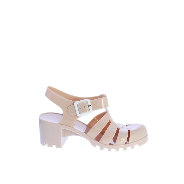 Bamboo Mirabel 01 Jelly Sandal Heel in Nude Walmart