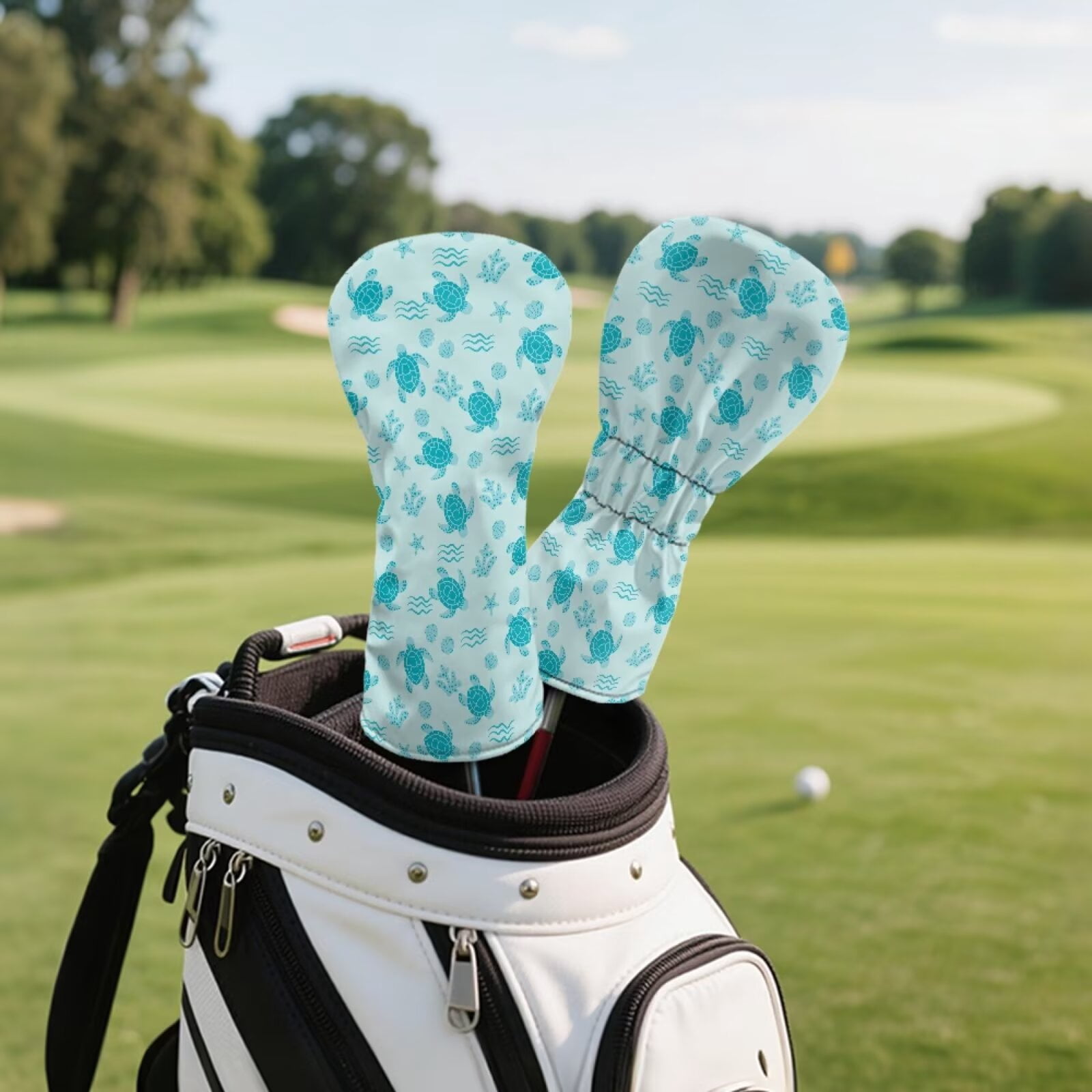 Uorisanigo Golf Club Head Covers Set for for Driver, Fairway Hybrid Woods, Blue Turtle Golf Headcovers Fit Most Golfs Clubs with Soft Lining for Extra Club Protection for Men and Women