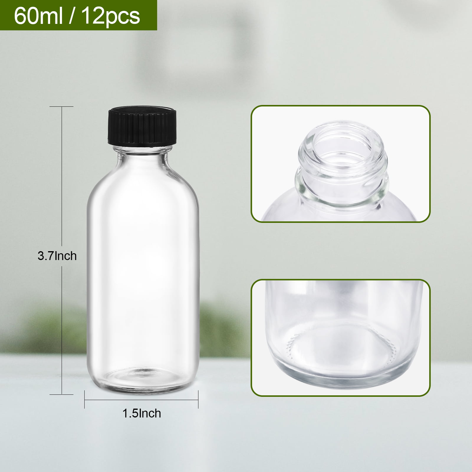 6 Pack, 4 oz Small Clear Glass Bottles with Lids & 2 Stainless Steel  Funnels - 120ml Boston Sample B…See more 6 Pack, 4 oz Small Clear Glass  Bottles