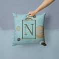 thumbnail image 2 of Carolines Treasures CJ1013-NPW1414 Monogram - Initial N Blue Dots Decorative   Canvas Fabric Pillow CJ1013 14Hx14W, 2 of 4