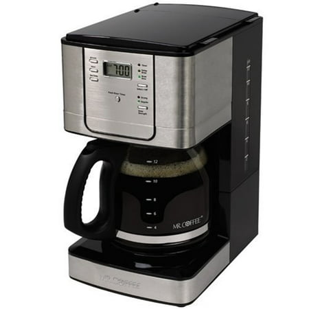 MR. COFFEE Coffee Maker,Programmable,12-Cup,Silver