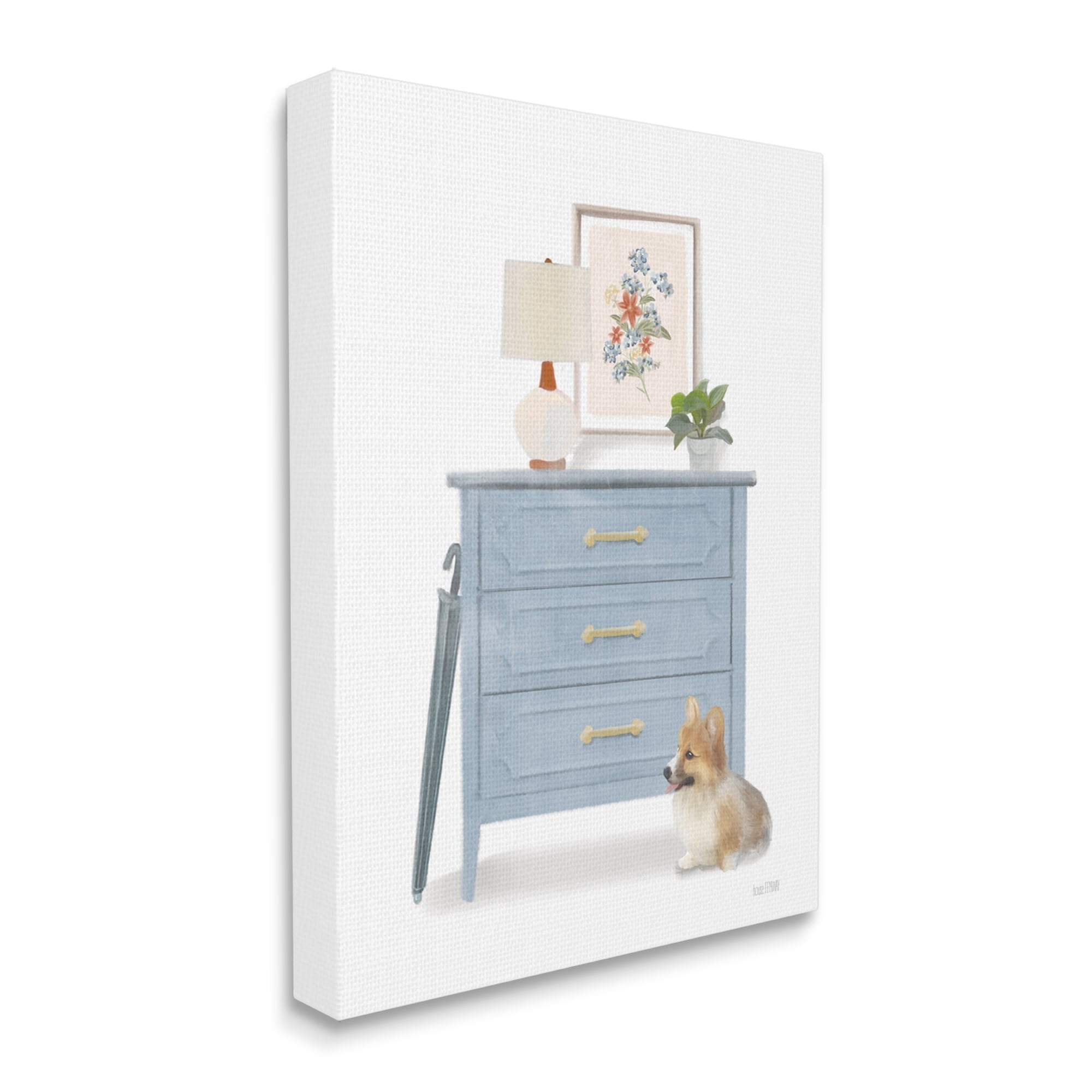Stupell Industries Traditional Chic Wardrobe Still Life Pet Corgi Dog,36 x 48, Design by House Fenway