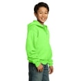 thumbnail image 4 of Port & Co Teen Unisex Regular Heather Long Sleeves Sweatshirt Neon Green Medium, 4 of 6