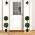 thumbnail image 5 of Barara King Set of 2 Artificial Boxwood Topiary Ball Trees, Faux&nbsp;Plants for Patio, Garden, Front Door, Balcony, Backyard, Green, 5 of 7