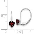 thumbnail image 2 of 14k White Gold 5mm Heart Garnet Leverback Earrings XLB120WGA, 2 of 2