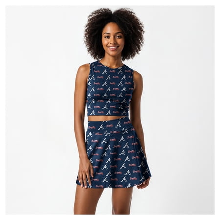 Women s-Concepts Sport Navy Atlanta Braves Knit Tank Top & Skort Set