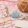 thumbnail image 5 of Sea Animal Photo Display Fishnet, 78.74x39.37in Decorative Mesh with Sea Animal Ornaments for Photo Display, Beach Party, Bedroom, Living Room, Coastal Home, and Nautical Wall Styling, Pink, 5 of 6