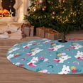 thumbnail image 6 of Yiaed Rabbit And Rainbow Print Christmas Tree Skirt , Tree SkirtsTree Mat for Christmas Winter Holiday Indoor Decorations-30", 6 of 7