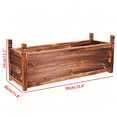 thumbnail image 3 of 35.4x11.8x13.3" Carbonized Pine Wood Raised Garden Bed Planting Box  Outdoor Backyard Vegetable Planter, 3 of 13