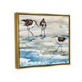 thumbnail image 3 of Stupell Industries Rockhampton Sandpipers Ocean Waves Painting Metallic Gold Floating Framed Canvas Print Wall Art, Design by Paul Brent, 3 of 6
