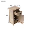 thumbnail image 7 of Rustic Vintage Nightstand with Sliding Drawer and Flipping Storage Cabinet, Wood Versatile Night Stands, Bedside Table End Table Sofa Side Table for Living Room Bedroom Furniture, Natural, 7 of 7
