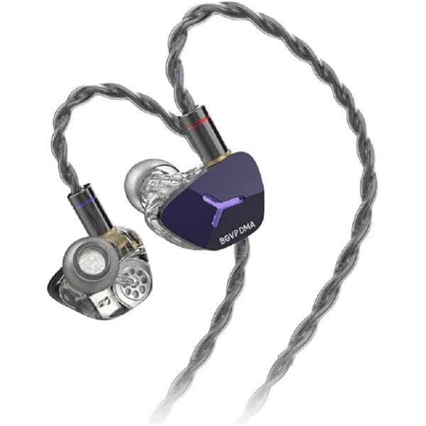 wonima11 BGVP DMA 1DD + 2BA + 2BCD Hybrid Driver in Ear Monitor Earphones, HiFi Wired IEM Earbuds, Resin + Aluminum Alloy Cavit Headphones, Powerful Bass IEMs (Dianthus Silver)