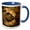 Blue/White, variant on 3drose, Usa, Minnesota, Pine County. Captive Red Fox Drinking., 11oz Two-tone Black Mug