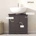 thumbnail image 6 of COCOKUN Under Sink Bathroom Cabinet, Pedestal Sink Storage Cabinet with 2 Doors, Shelf and U-Shape, Coffee, 6 of 13