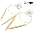 thumbnail image 2 of Coofit 2PCS Circular Knitting Needle Professional Wooden Crochet Needle Yarn Tool, 2 of 10