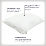 Allerease Ultimate Cotton Zippered Pillow Protector, Standard/Queen ...