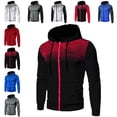 thumbnail image 6 of Zylarhe Men's Autumn And Winter Leisure Warm Coat Sports Polka Dot Zipper Pocket Hooded Warm Pocket Sweater Top Zip up Mens Hoodie, 6 of 6