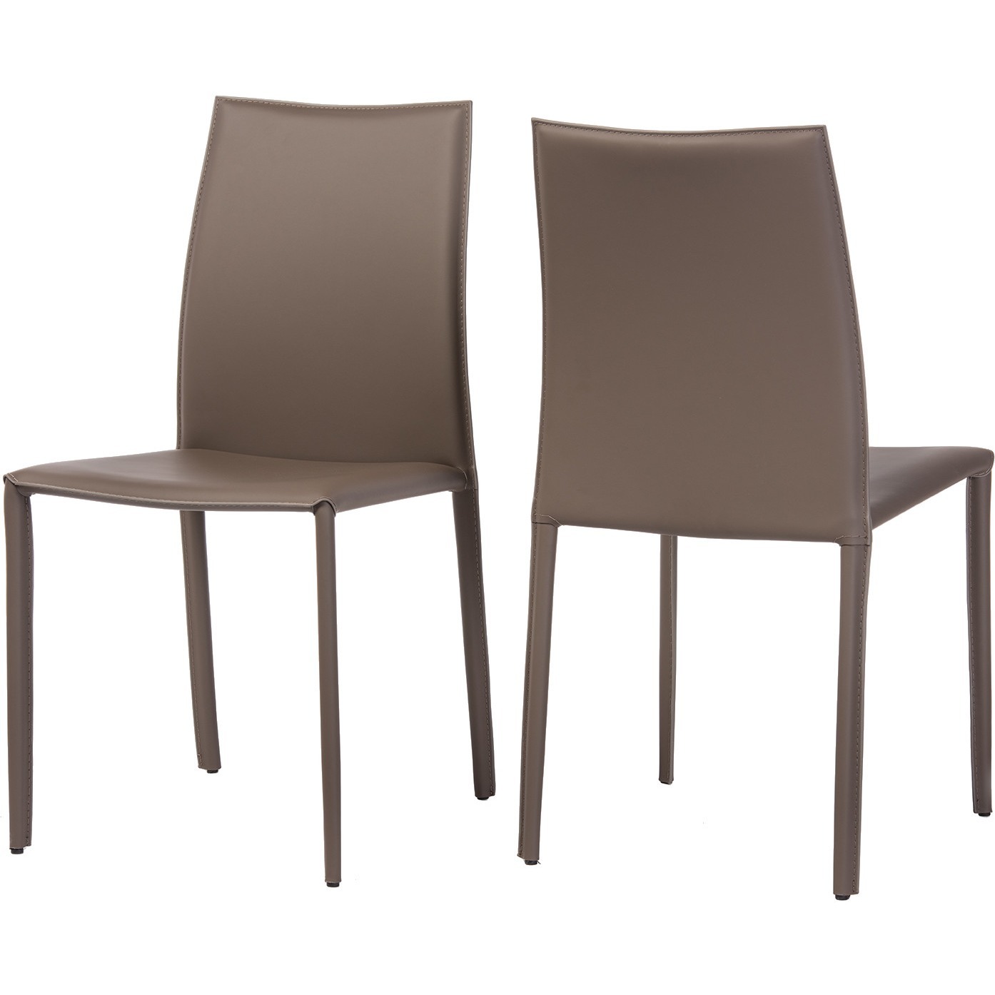 Baxton Studio Rockford Modern and Contemporary Taupe Bonded Leather Upholstered Dining Chair ...
