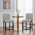 thumbnail image 3 of Costway Set of 2 25'' Kitchen Breakfast Chairs Nailhead Bar Stools Gray, 3 of 10