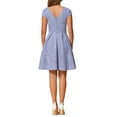 thumbnail image 3 of INSPIRE CHIC Plaid Tweed Dress for Women's Round Neck Cap Sleeve A-Line Vintage Pleated Dresses M Blue Purple, 3 of 6