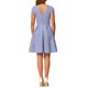 thumbnail image 3 of Vestido de Tweed a Cuadros INSPIRE CHIC para Mujer, con Cuello Redondo, Manga Corta, Corte A, Vestido Vintage Plisado XL Azul Púrpura, 3 of 6