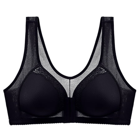 qILAKOG One-Piece Women Bras Wirefree Full Coverage Front Closure Women Sexy Plus Size Comfortable Push Up Bralettes Female Everyday Wear Non-Steel Ring Bra  Ladies Underwear 42