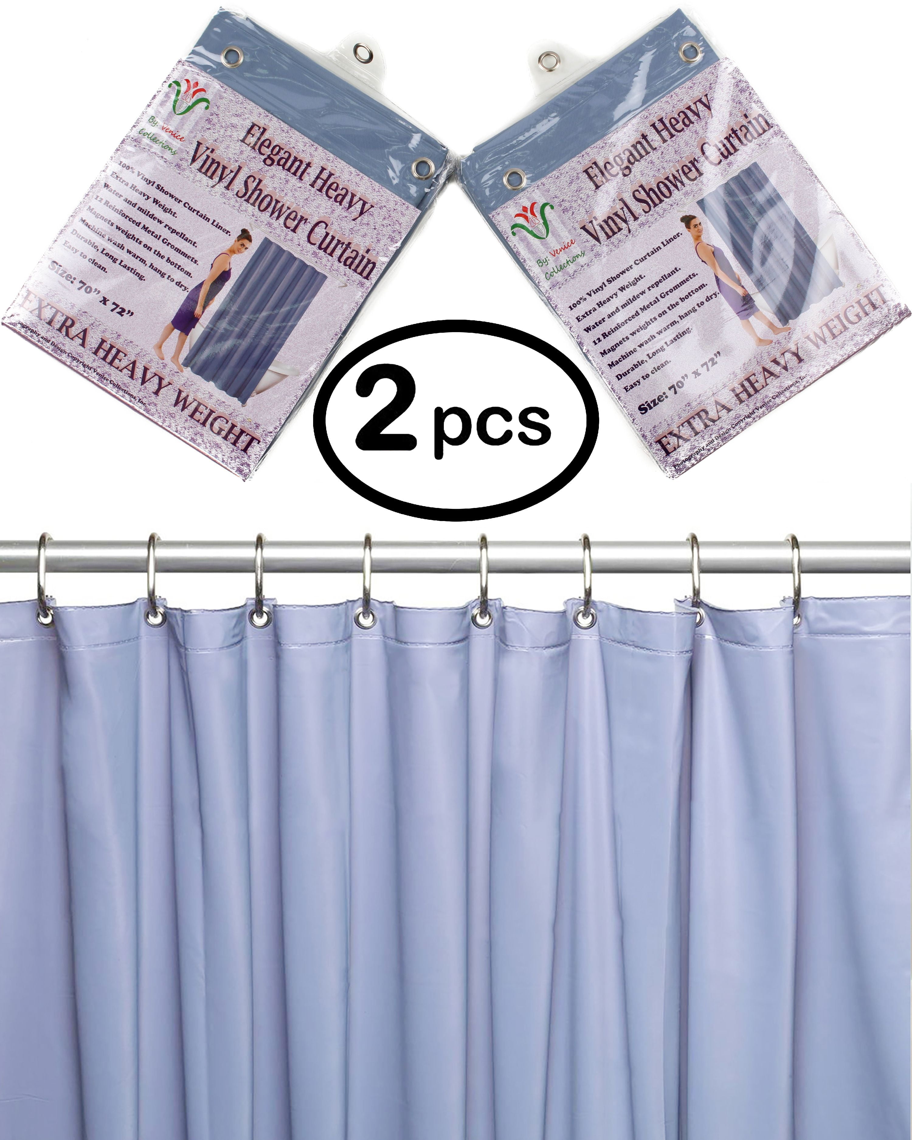 Venice Elegant Home Heavy Duty Vinyl Shower Curtain Liner With 12 Metal Grommets 2Pack Morning