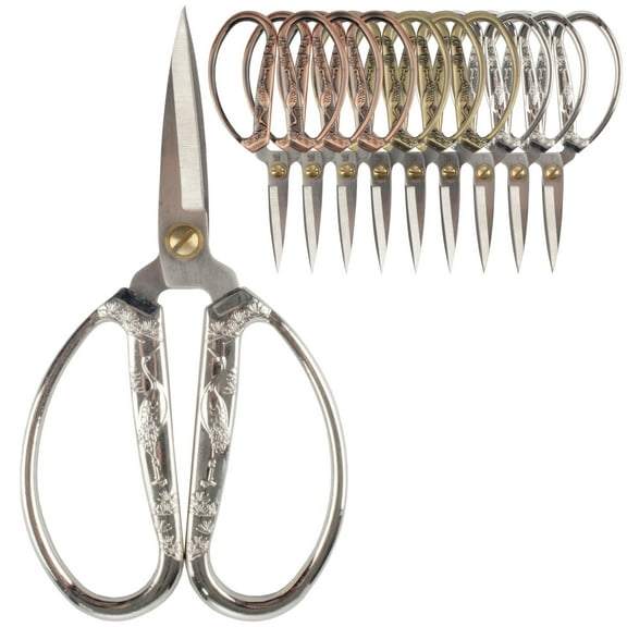 JubileeYarn Crane Motif Small Embroidery Craft Scissors - Assortment - 9 Pairs