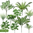 thumbnail image 3 of Yastouay 10Pcs Fake Plants,Realistic Artificial Greenery for Outdoors,UV Resistant Artificial Ferns for Outdoors Front Porch Decor, 3 of 10